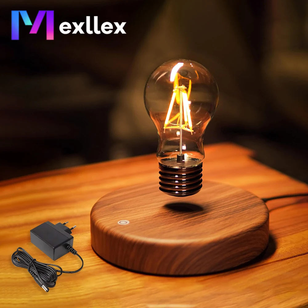 Wireless Levitating Magnetic Floating LED Desk Table Night Light, 360 Degree Automatic Rotate Bulb Lamp for Gifts, Room, Office