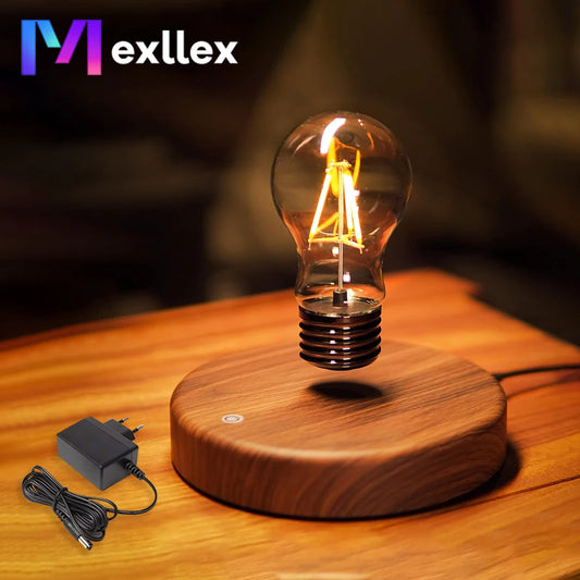 Wireless Levitating Magnetic Floating LED Desk Table Night Light, 360 Degree Automatic Rotate Bulb Lamp for Gifts, Room, Office