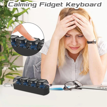 4Keys Button Keycap Stress Relief Adult Fidget Toy Keychain 4 Keys Keyboard Fidget Gadgets Toys DIY Keyboard Keychain Toys