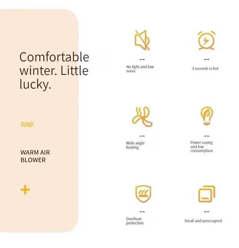 Xiaomi Mini Portable Heaters Desktop Mutes Fast Heating Warmer Fan 500W PTC-Ceramic Warm Air Heaters for Indoor Office Winter