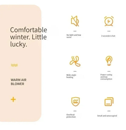 Xiaomi Mini Portable Heaters Desktop Mutes Fast Heating Warmer Fan 500W PTC-Ceramic Warm Air Heaters for Indoor Office Winter