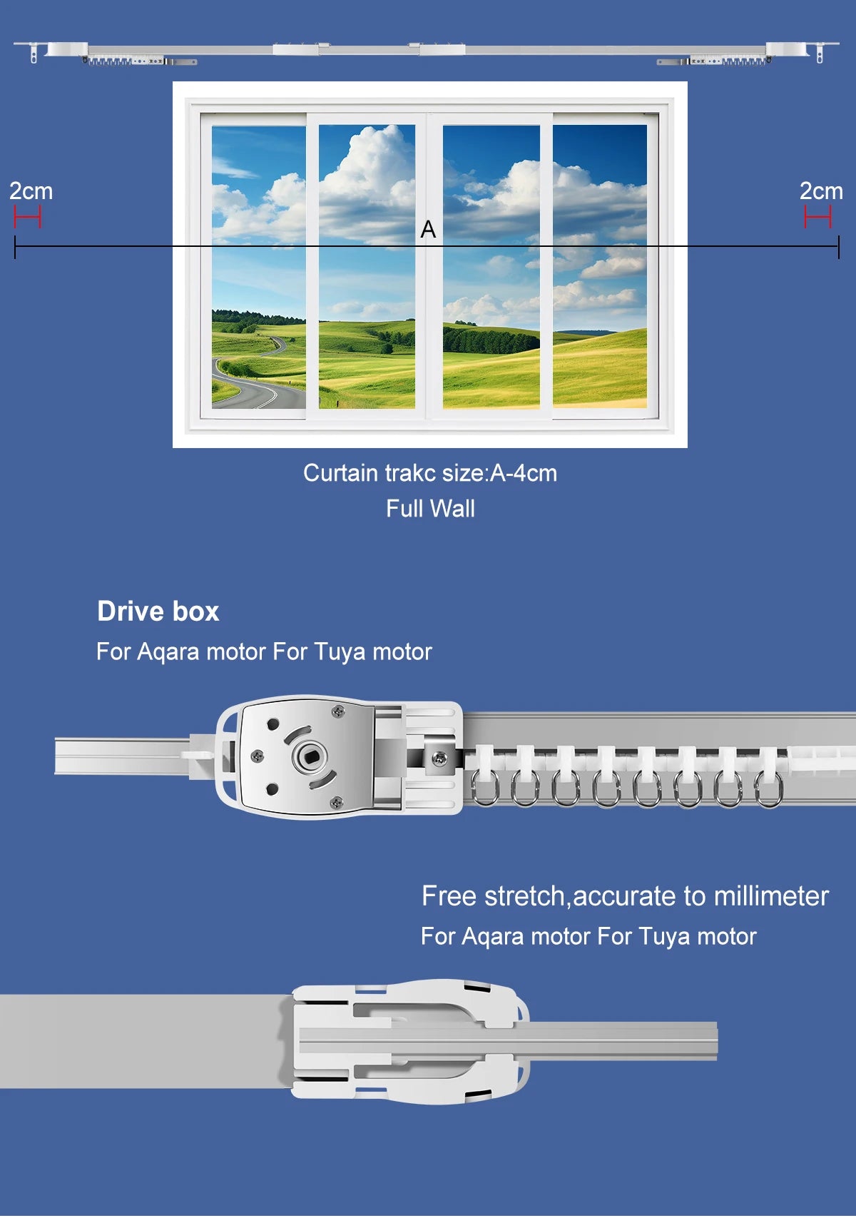 OneSmart Tuya Smart Life Wifi Zigbee Electric Smart Curtains Drive Motor Rail Rod Track System Support Google Assistant Alexa