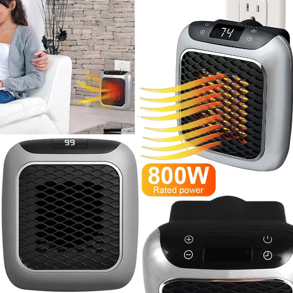 Portable Mini Heater for Home Office Bedroom Heating Fans Wall Mounted PTC Ceramic Electric Heater Plug In Space Warmer Machine