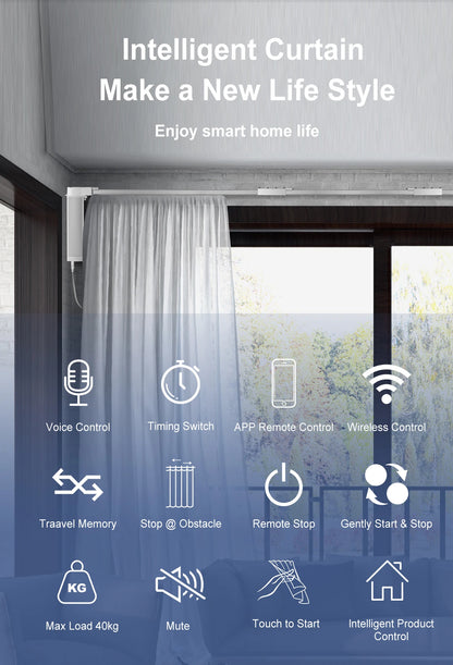OneSmart Tuya Smart Life Wifi Zigbee Electric Smart Curtains Drive Motor Rail Rod Track System Support Google Assistant Alexa