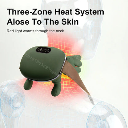 Electric Neck Shoulder Bionic Massager Kneading for Cervical Spine Back Pain Relief Muscles Relax Trapezius Neck Massager