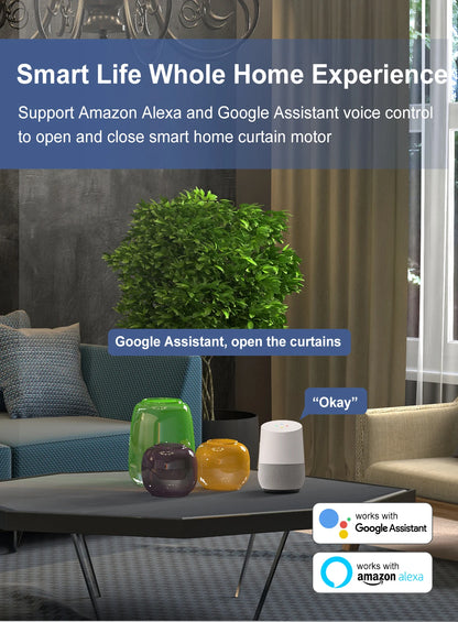 OneSmart Tuya Smart Life Wifi Zigbee Electric Smart Curtains Drive Motor Rail Rod Track System Support Google Assistant Alexa