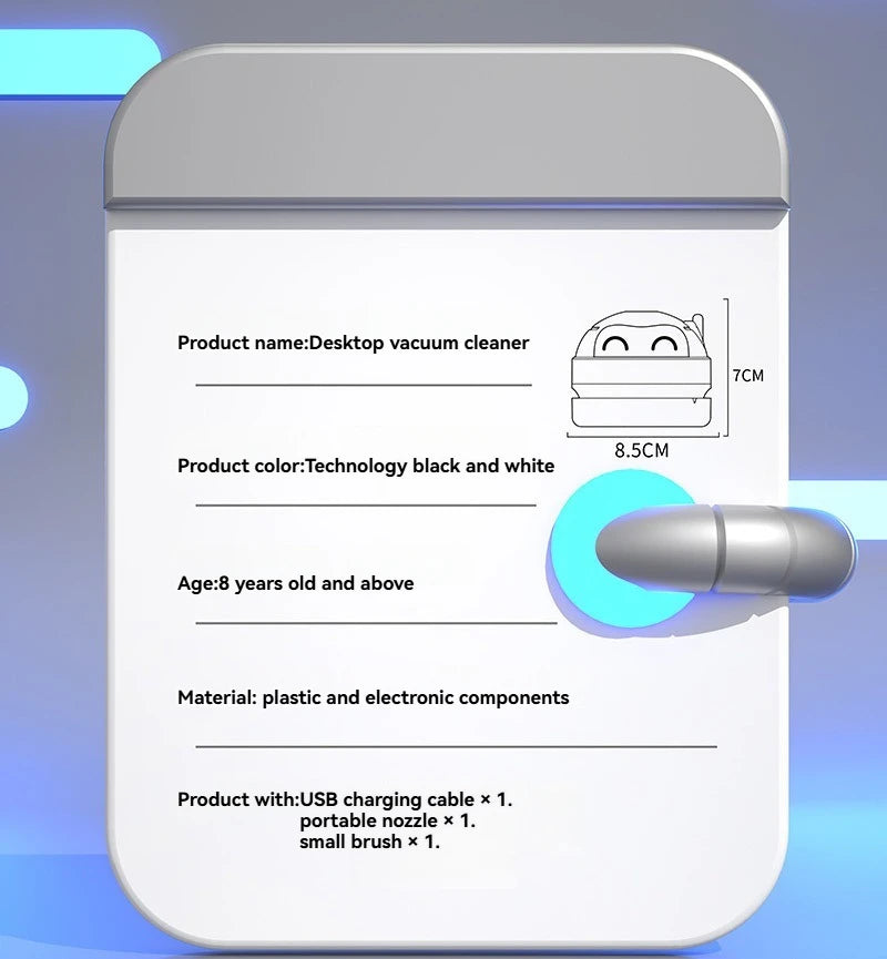 Vacuum Cleaner Desktop Mini Rechargeable-Car Vacuum & Automatic Rubber Shavings & Keyboard Dust Extractor for Portable Cleaning