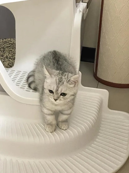 Large Cat Litter Boxes Corridor Style Design Enclosed Litter Tray Odor Splash-Proof Kitten Toilet Convenient Lid Pet Clean