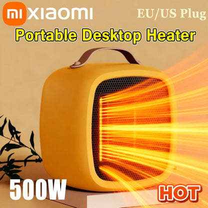 Xiaomi Mini Portable Heaters Desktop Mutes Fast Heating Warmer Fan 500W PTC-Ceramic Warm Air Heaters for Indoor Office Winter