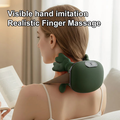 Electric Neck Shoulder Bionic Massager Kneading for Cervical Spine Back Pain Relief Muscles Relax Trapezius Neck Massager