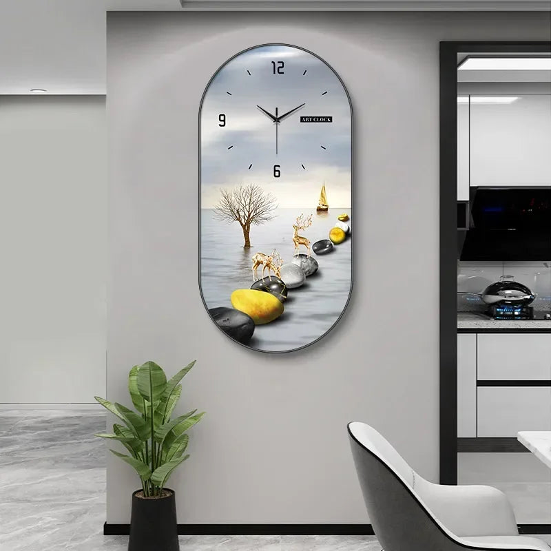 Nordic luxury Wall Clock Living Room Household Fashion Restaurant Decorative Painting Creative Wall Hanging Silent Clock