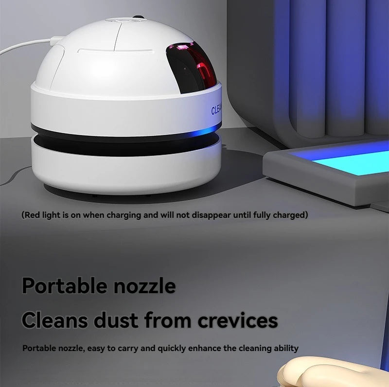 Vacuum Cleaner Desktop Mini Rechargeable-Car Vacuum & Automatic Rubber Shavings & Keyboard Dust Extractor for Portable Cleaning