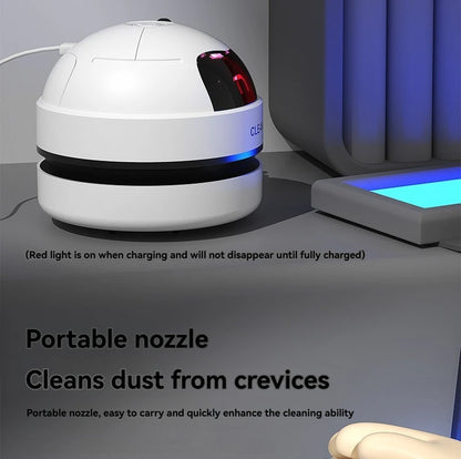Vacuum Cleaner Desktop Mini Rechargeable-Car Vacuum & Automatic Rubber Shavings & Keyboard Dust Extractor for Portable Cleaning