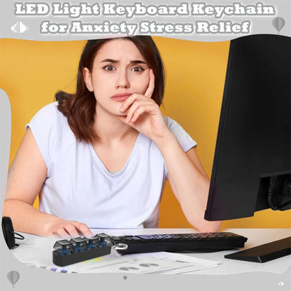 4Keys Button Keycap Stress Relief Adult Fidget Toy Keychain 4 Keys Keyboard Fidget Gadgets Toys DIY Keyboard Keychain Toys
