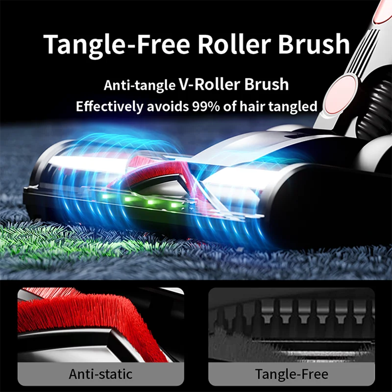 2025 MPQU V18 50kPa 550W Wireless Vacuum Cleaner Touch Control Screen Removable Battery 3 Power Mode Rechargeable Vacuum Cleaner