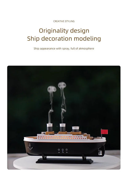 Titanic Ship Model Air Humidifier Remote Control Home 250ml Essential Oil Jellyfish Smoke Ring Spray Aroma Diffuser Humidifiers