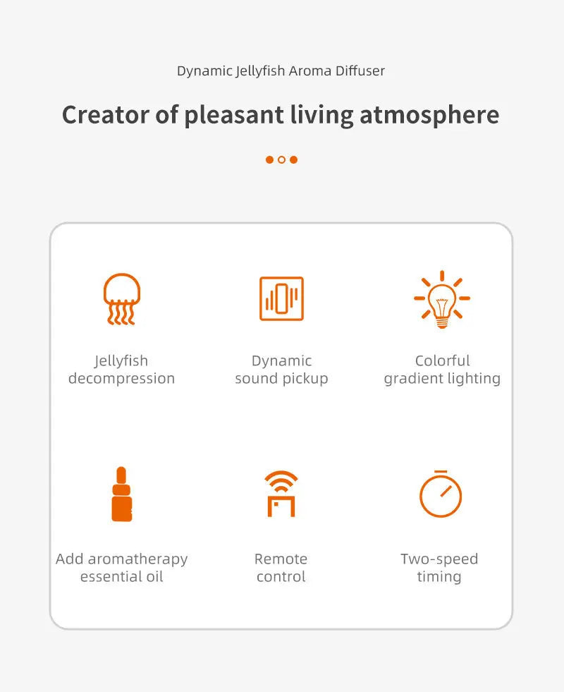 Dynamic multi-spray aromatherapy machine, desktop flame humidifier, household smoke ring jellyfish spray humidifier