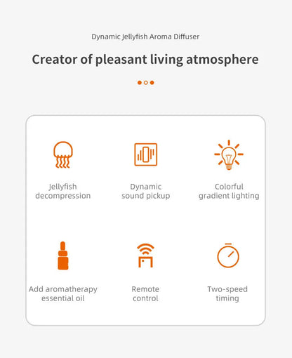 Dynamic multi-spray aromatherapy machine, desktop flame humidifier, household smoke ring jellyfish spray humidifier