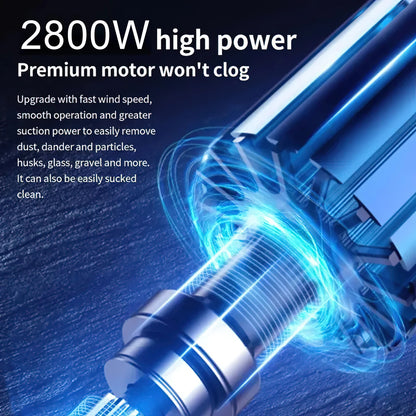 2800W 15000PA Bagless Cylindrical Vacuum Cleaner, Multi-Cyclonic Filtration, Corned Vacuum for Hard Floors, Carpets, Pet Hair