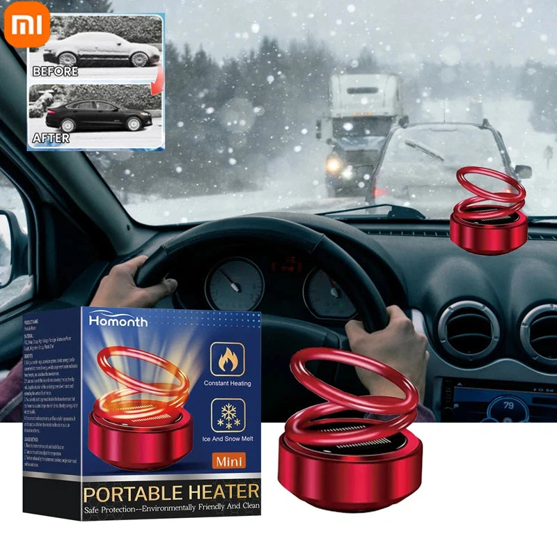 Xiaomi Portable Molecular Heater Double Ring Rotating Solar Powered Windshield Defroster Car Perfume Diffuser Molecular Heater