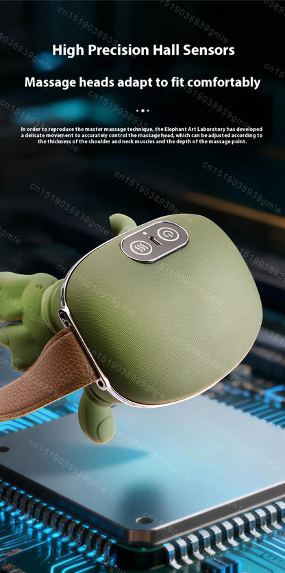 Electric Neck Shoulder Bionic Massager Kneading for Cervical Spine Back Pain Relief Muscles Relax Trapezius Neck Massager