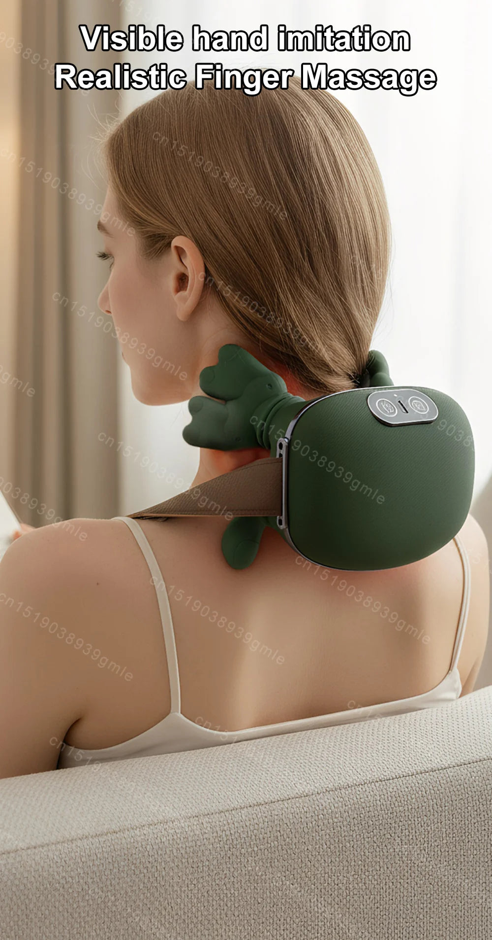 Electric Neck Shoulder Bionic Massager Kneading for Cervical Spine Back Pain Relief Muscles Relax Trapezius Neck Massager