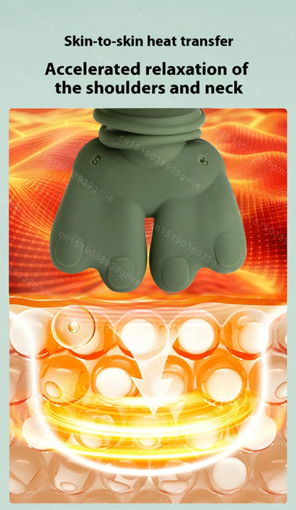 Electric Neck Shoulder Bionic Massager Kneading for Cervical Spine Back Pain Relief Muscles Relax Trapezius Neck Massager