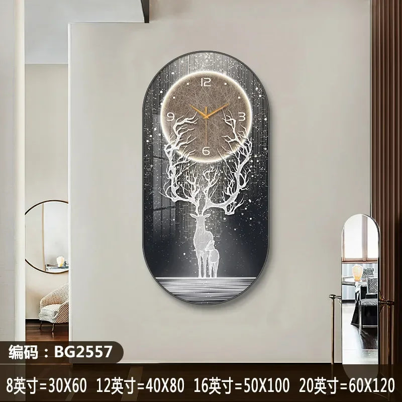 Nordic luxury Wall Clock Living Room Household Fashion Restaurant Decorative Painting Creative Wall Hanging Silent Clock