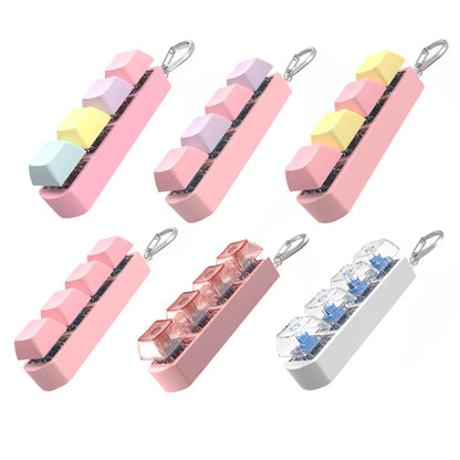 4Keys Button Keycap Stress Relief Adult Fidget Toy Keychain 4 Keys Keyboard Fidget Gadgets Toys DIY Keyboard Keychain Toys