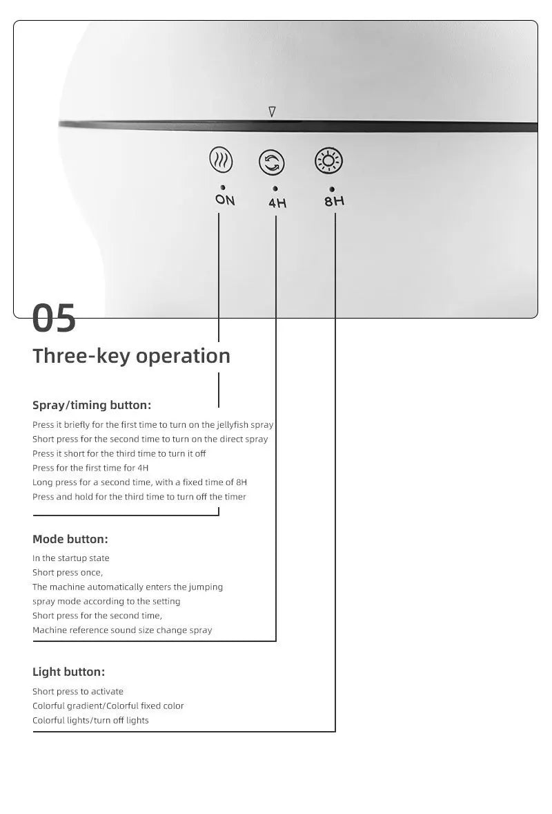 Dynamic multi-spray aromatherapy machine, desktop flame humidifier, household smoke ring jellyfish spray humidifier