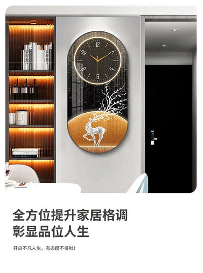 Nordic luxury Wall Clock Living Room Household Fashion Restaurant Decorative Painting Creative Wall Hanging Silent Clock