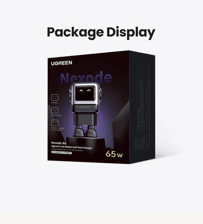 UGREEN 65W GaN Charger Uno Robot Design Quick Charge 4.0 3.0 PPS PD Fast Charger for iPhone 17 16 15 Pro Macbook  Laptop Tablet