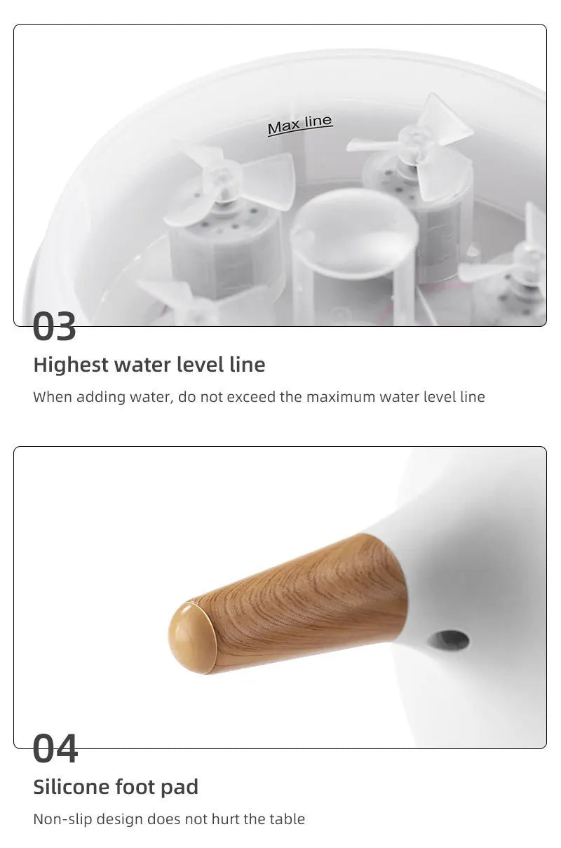 Dynamic multi-spray aromatherapy machine, desktop flame humidifier, household smoke ring jellyfish spray humidifier