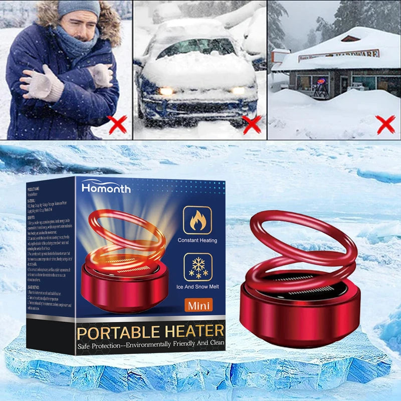 Xiaomi Portable Molecular Heater Double Ring Rotating Solar Powered Windshield Defroster Car Perfume Diffuser Molecular Heater