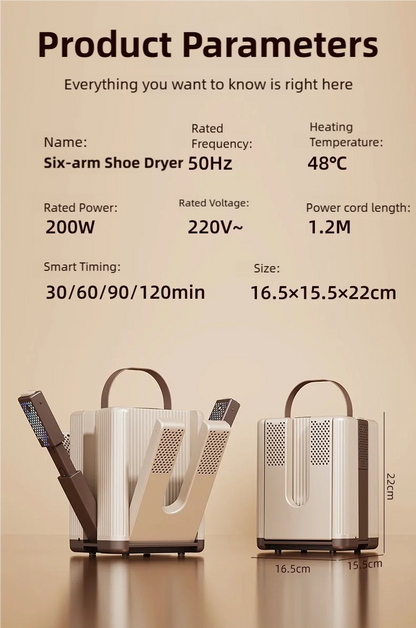 TINSOL New Six-Arm Folding Telescopic Shoe Dryer 220V Winter Deodorization Dehumidification Sterilization Shoe Dryer Socks Dryer