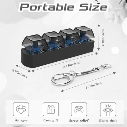 4Keys Button Keycap Stress Relief Adult Fidget Toy Keychain 4 Keys Keyboard Fidget Gadgets Toys DIY Keyboard Keychain Toys