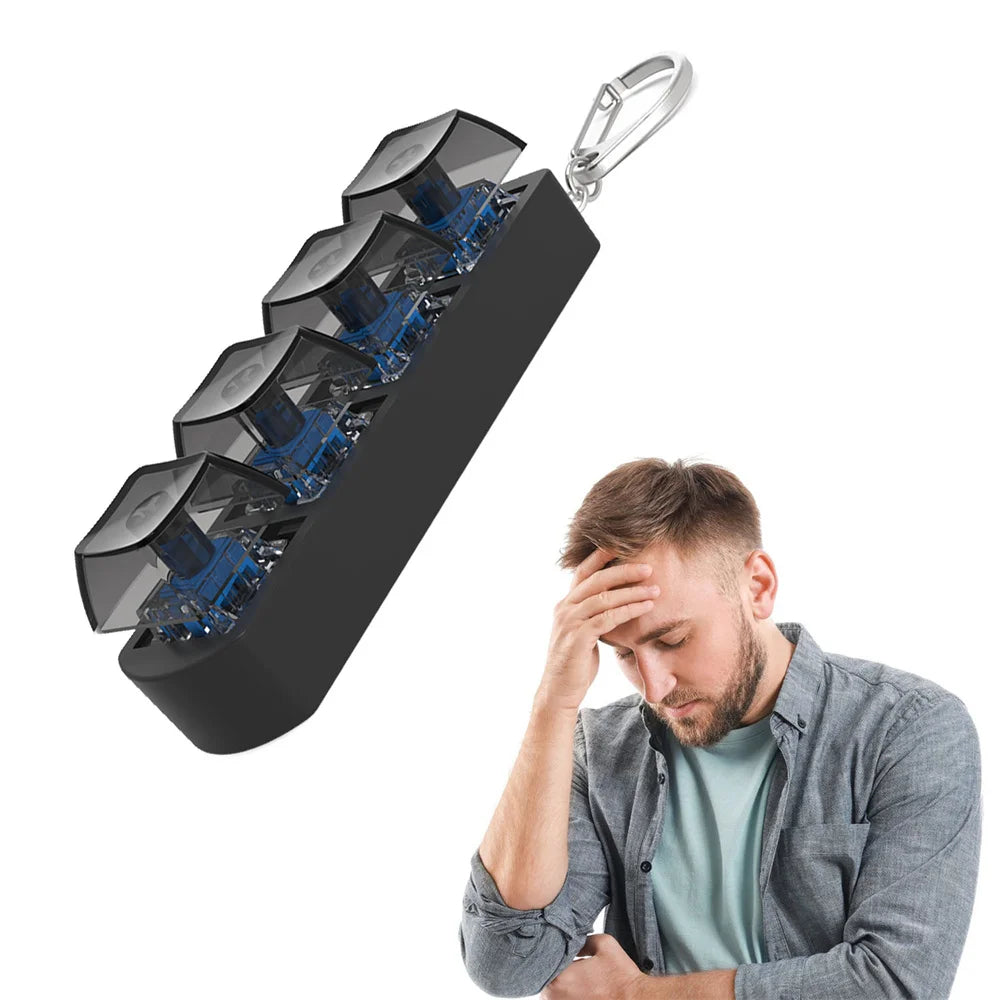 4Keys Button Keycap Stress Relief Adult Fidget Toy Keychain 4 Keys Keyboard Fidget Gadgets Toys DIY Keyboard Keychain Toys