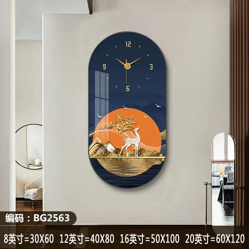 Nordic luxury Wall Clock Living Room Household Fashion Restaurant Decorative Painting Creative Wall Hanging Silent Clock