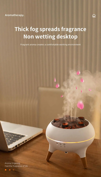 Dynamic multi-spray aromatherapy machine, desktop flame humidifier, household smoke ring jellyfish spray humidifier