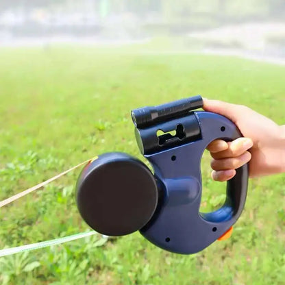 Auto Retractable Double-Ended Dog Leash 3m with LED Flashlight Waste Bag Box Roulette 360 Degree Dual Traction Rope Pet Supplies