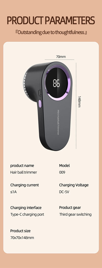 Lint Remover USB Charging Electric Pellet Machine Hair Ball Lint Trimmer Portable Electric Clothes Lint Machine High-speed Moto