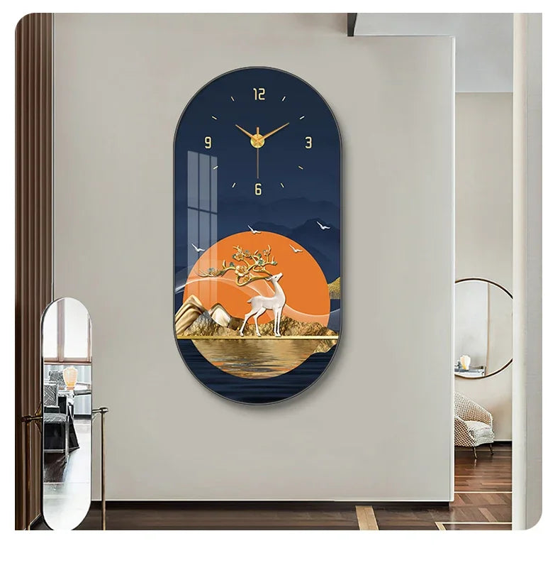 Nordic luxury Wall Clock Living Room Household Fashion Restaurant Decorative Painting Creative Wall Hanging Silent Clock