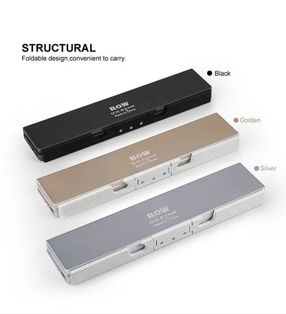 BOW Mini Folding Bluetooth Keyboard Wireless Keypad Support3 Devices With Stand Rechargeable Foldable Keyboard for Phone Tablet