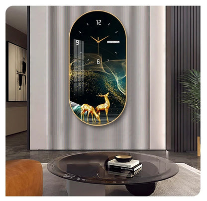 Nordic luxury Wall Clock Living Room Household Fashion Restaurant Decorative Painting Creative Wall Hanging Silent Clock