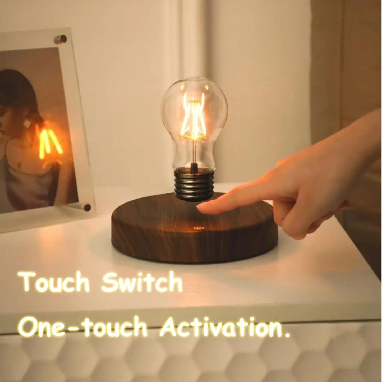 Wireless Levitating Magnetic Floating LED Desk Table Night Light, 360 Degree Automatic Rotate Bulb Lamp for Gifts, Room, Office