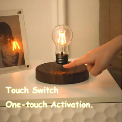 Wireless Levitating Magnetic Floating LED Desk Table Night Light, 360 Degree Automatic Rotate Bulb Lamp for Gifts, Room, Office