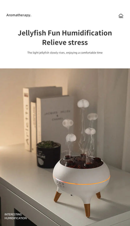 Dynamic multi-spray aromatherapy machine, desktop flame humidifier, household smoke ring jellyfish spray humidifier