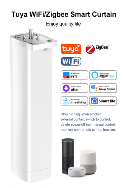 OneSmart Tuya Smart Life Wifi Zigbee Electric Smart Curtains Drive Motor Rail Rod Track System Support Google Assistant Alexa