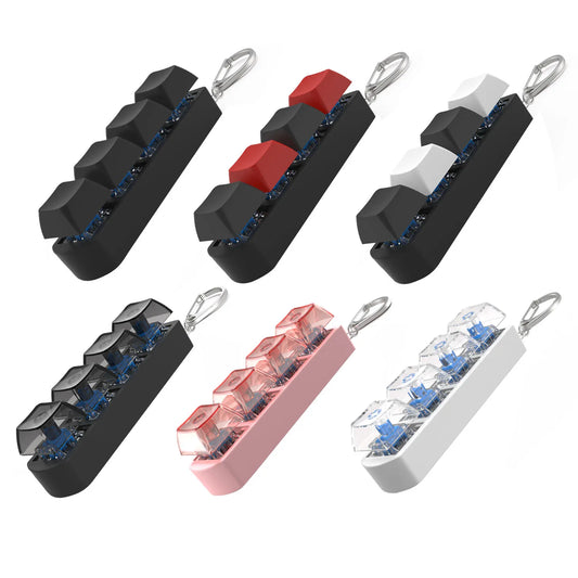 4Keys Button Keycap Stress Relief Adult Fidget Toy Keychain 4 Keys Keyboard Fidget Gadgets Toys DIY Keyboard Keychain Toys