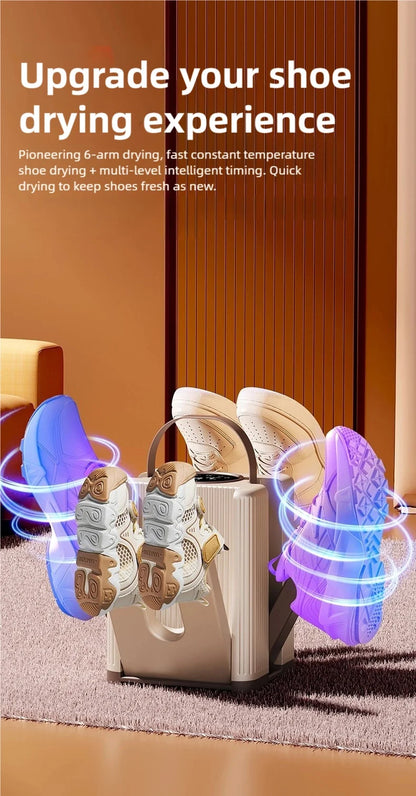 TINSOL New Six-Arm Folding Telescopic Shoe Dryer 220V Winter Deodorization Dehumidification Sterilization Shoe Dryer Socks Dryer